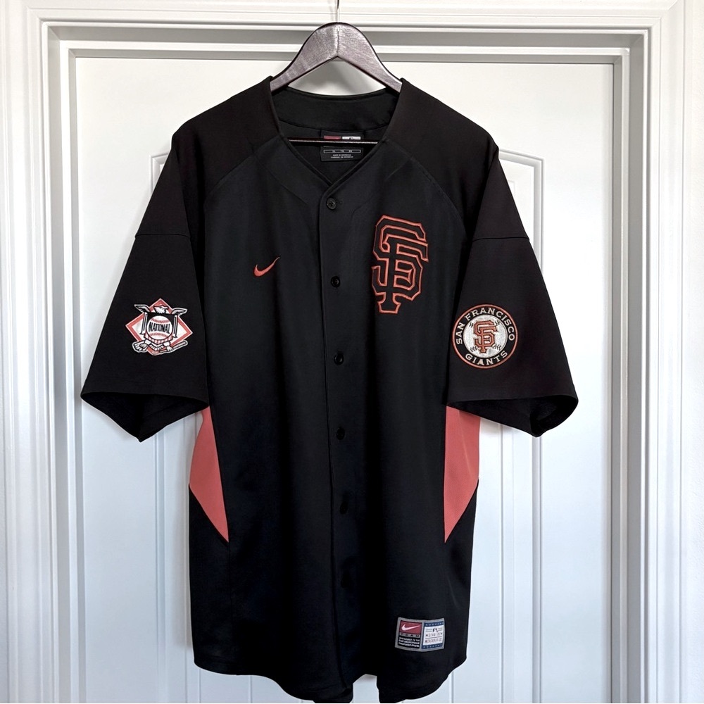 Vintage Nike MLB San Francisco Giants Black and Orange Baseball Jersey